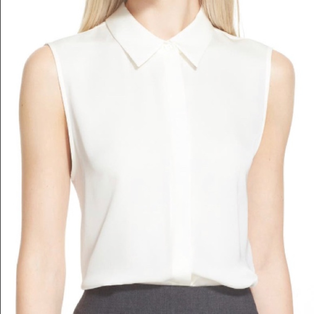 Theory 100% silk sleeveless blouse